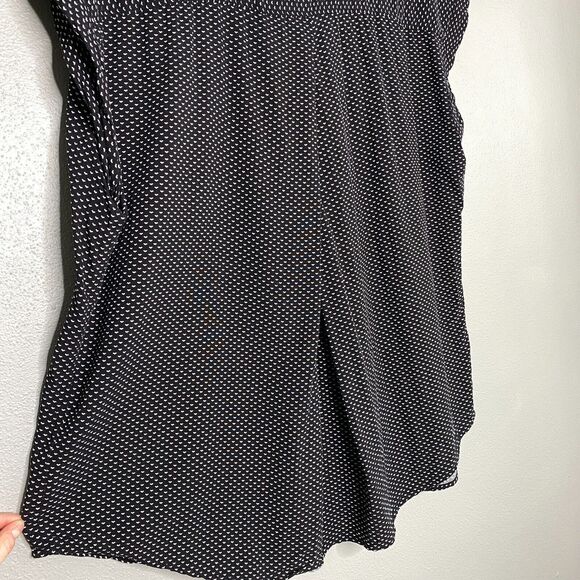 Jachs Girlfriend Women’s 2XL Black & White Polka Dot Heart Button Down Blouse - Picture 8 of 12